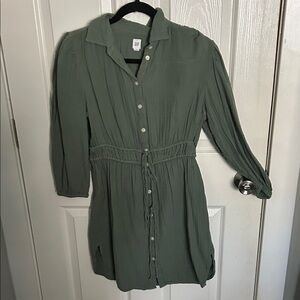 GAP Olive Long Sleeve Dress